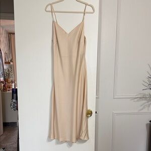 Bohme Beige Midi Slip Dress